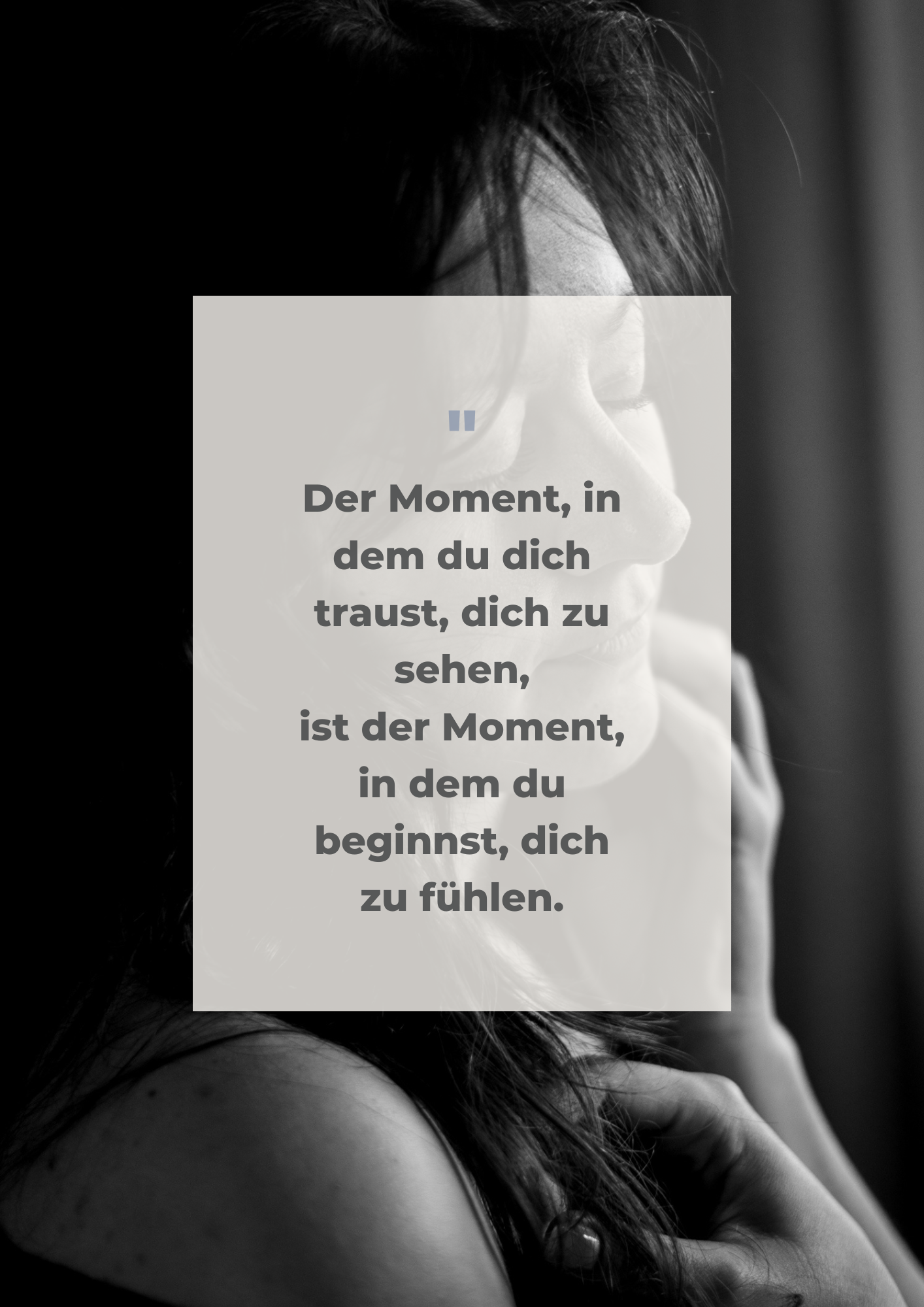 Zitat MiniWorkbook "Der Moment, in dem du dich traust, dich zu sehen, ist der Moment, in dem du beginsst, dich zu fühlen.